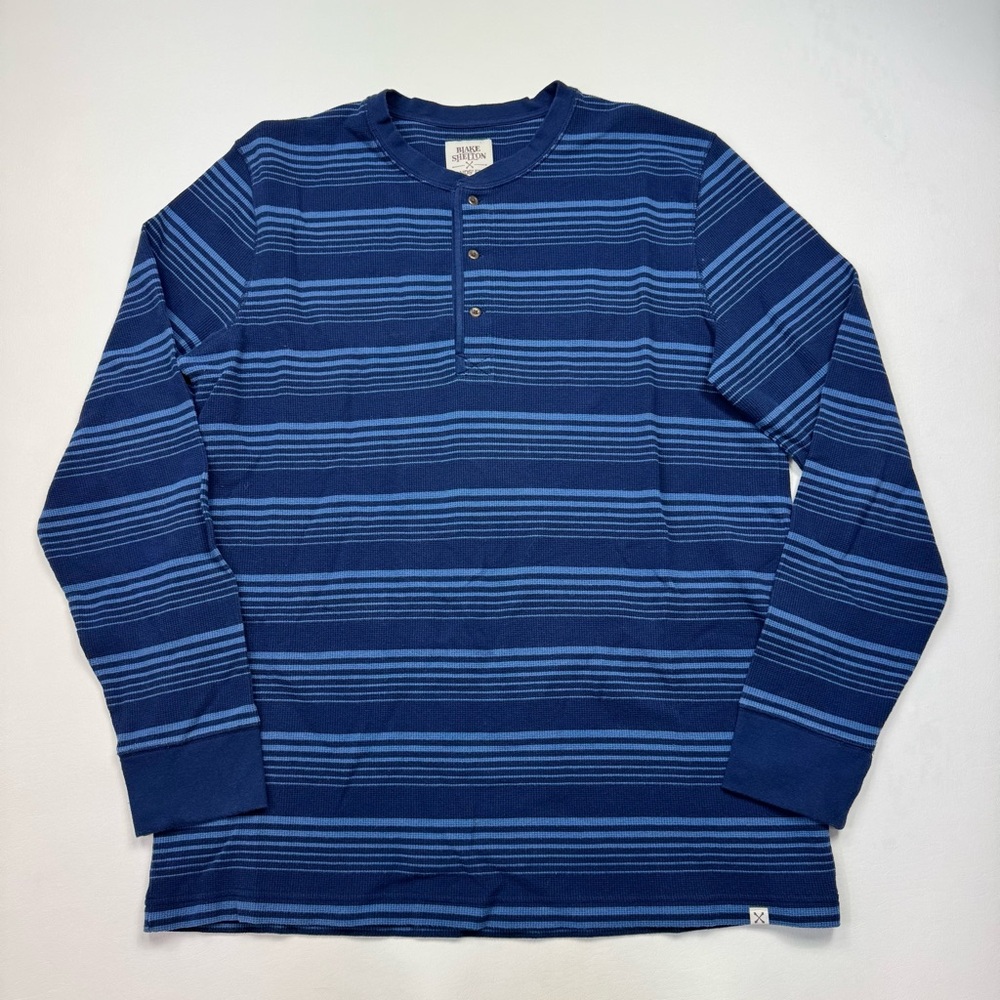 Men’s Lands’ End x Blake Shelton Long Sleeve Striped Henley T-Shirt Size XLT